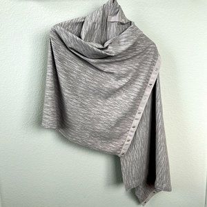 lululemon athletica Heathered Light Gray Wrap Scarf with Snap Detail